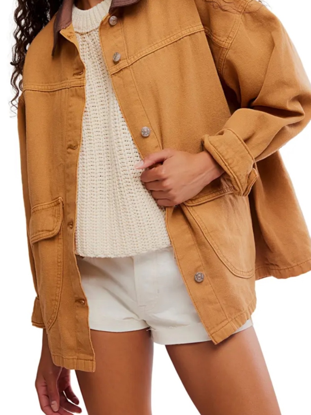 NWT Free People barn jacket Women’s Oversized Jacket with Contrast Collar small